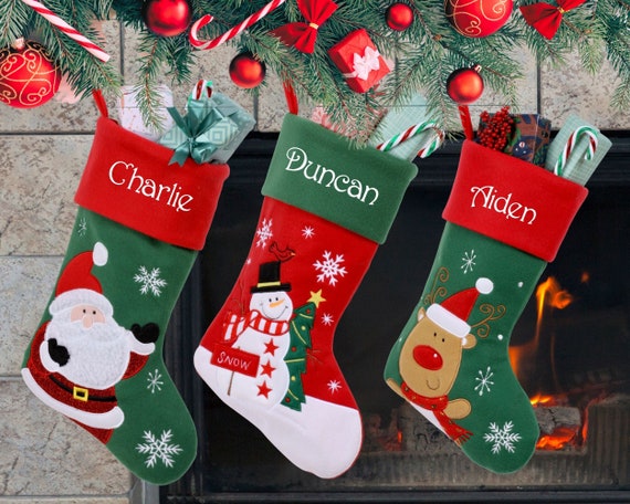 Classic christmas stockings personalized Outlet