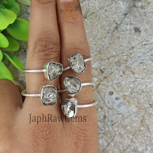 Raw Pyrite Ring , Sterling Silver Ring, Uncut Gemstone Ring, Crystal Raw Stone Ring, Healing Crystal Ring ,Raw Silver Ring, Pyrite Ring