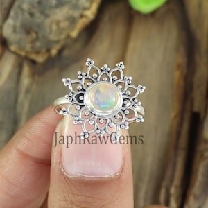 Natural Ethiopian Opal Ring, 925 Sterling Silver Ring, Ring For Women, Organic Ring, Birthstone Silver Ring, Handmade Ring, Opal Silver Ring