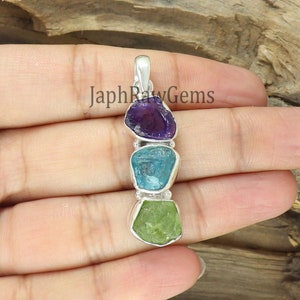 Buy Three Stone Pendant Online In India Etsy India
