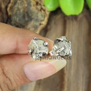 Raw Pyrite Stud, Sterling Silver Stud, Payrite Earring, Raw Crystal Earring, Ear Pin Stud, Raw Stone Earring, Women Stud, Gift for Her