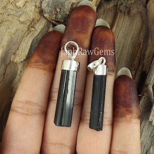 Large Black Tourmaline Pendant, 925 Silver Pendant , Raw Crystal Pendant, Tourmaline Necklace , Crystal Point Pendant, Root Chakra Necklace