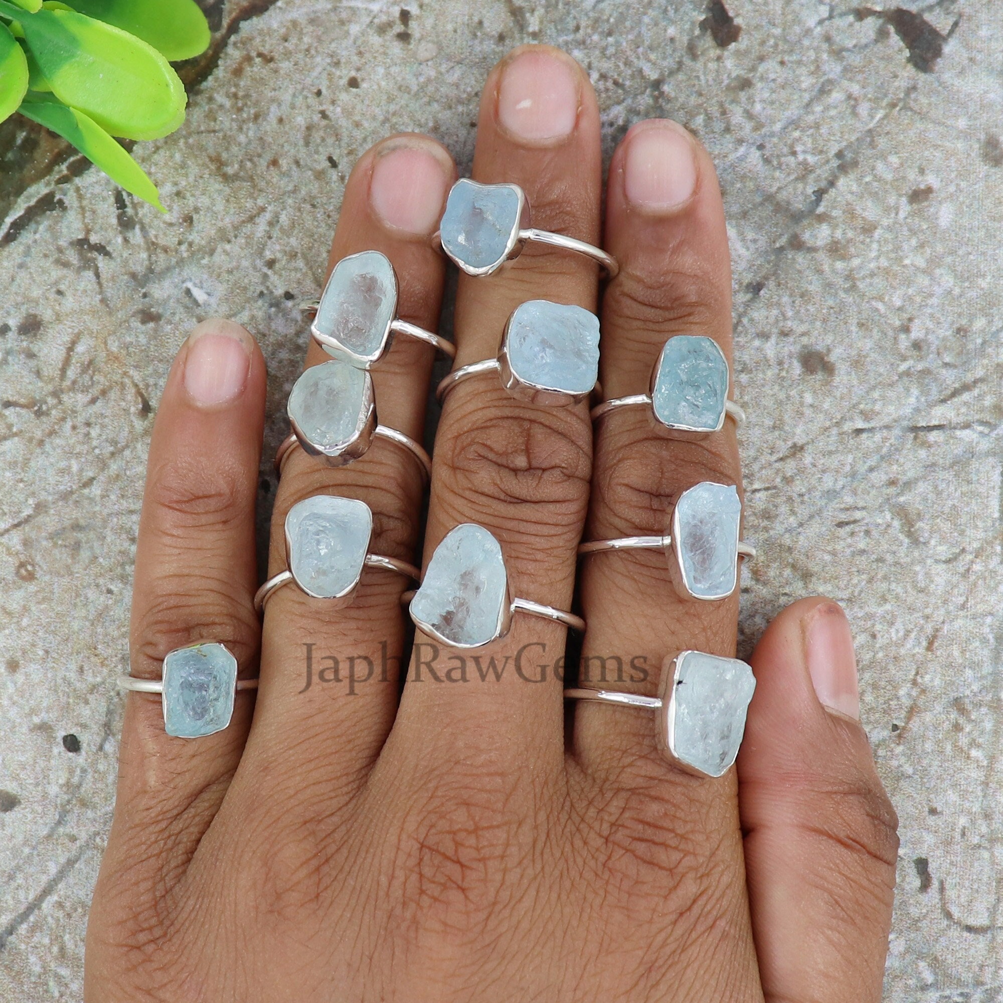 Natural Aquamarine Ring, 925 Sterling Silver Ring, Uncut Gemstone Ring, Crystal Raw Stone Ring, Healing Crystal Ring, Christmas jewelry gift