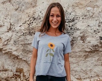 Sunflower T-Shirt | Flower Shirt | Sun Flower Shirt | Plant Shirt | Vegan Shirt | Sustainable T-Shirt | Flower Shirt | Organic Cotton Shirt