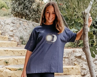 Sun Moon T-Shirt | Boho Shirt | Oversize Shirt | Mooon Shirt | Dreams Shirt | Moon Sun T-Shirt | Bohemian Style Shirt | Bio Cotton Shirt