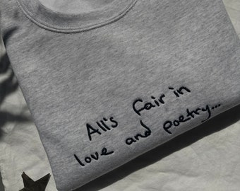 All's Fair In Love And Poetry Embroidered Sweater - TTPD Embroidered Crewneck - Tortured Poets Department