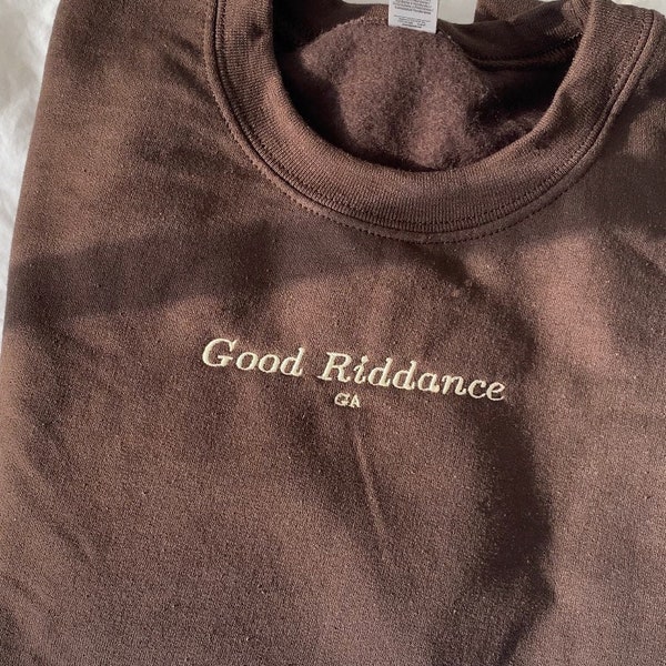 „Good Riddance“-Pullover mit Stickerei