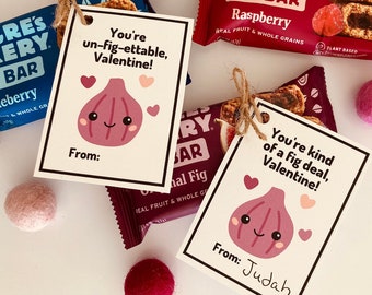 Fig Bar Valentine Cards: Printable Classroom Valentines (Digital Download)