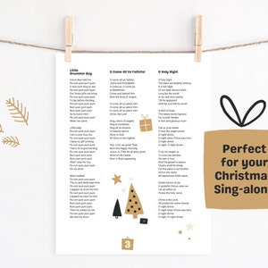DIGITAL PRINTABLE Christmas Song Lyric Sheets Set of 8, Christmas ...