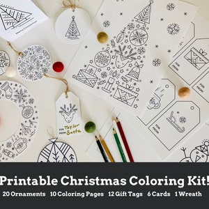 Christmas Coloring Pages for Adults, DIY Christmas Crafts, DIY Christmas Decorations, DIY Christmas Ornament Kit, Diy Christmas Craft Kits