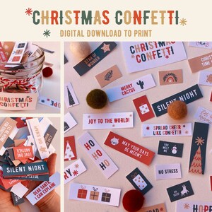 AFDRUKBARE mini-kerstnotities, afdrukbare kerstcrackervullers, kerstsokkenvullers, milieuvriendelijke verpakking vakantie PDF
