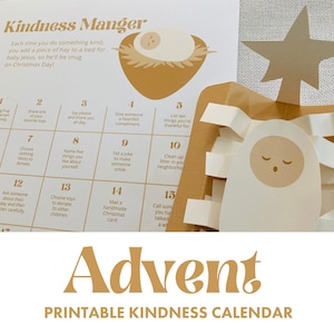 Advent Calendar for Kids, Printable Advent Calendar for Kids, Advent Kindness Calendar, Nativity Advent Calendar, Advent Craft for Kids