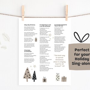 DIGITAL PRINTABLE Christmas Song Lyric Sheets Set of 4, Christmas ...