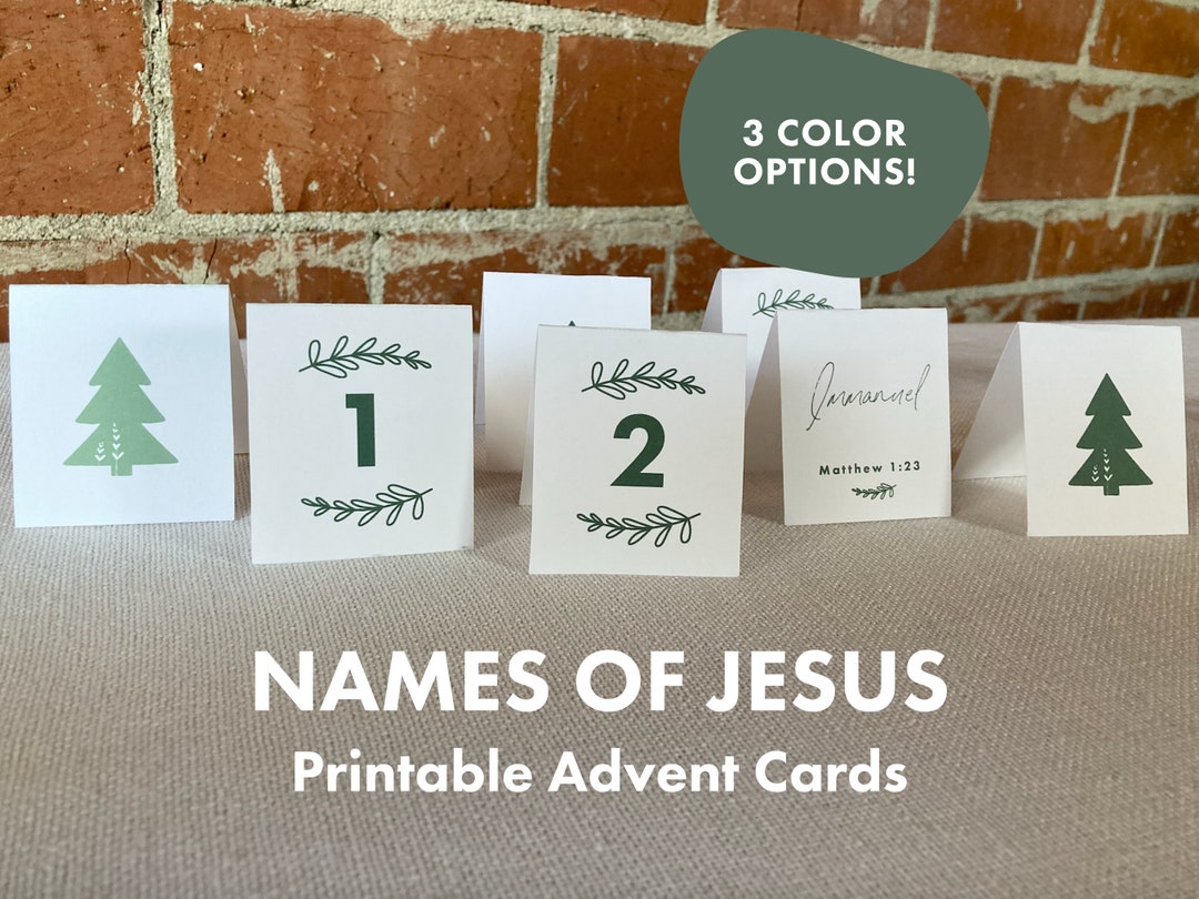 25 Names of Jesus Advent Cards, Names of Jesus Christmas Ornaments