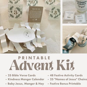 Advent Calendar for Kids, Printable Advent Calendar for Kids, Printable Advent Scripture Cards,  Printable Advent Calendar Names of Jesus