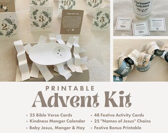 Advent Calendar for Kids, Printable Advent Calendar for Kids, Printable Advent Scripture Cards,  Printable Advent Calendar Names of Jesus