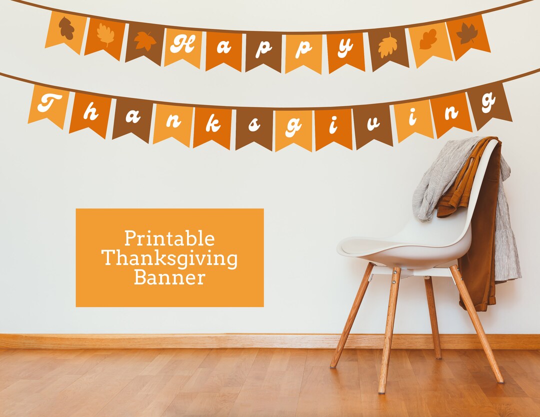 PRINTABLE Happy Thanksgiving Printable Banner Thanksgiving - Etsy