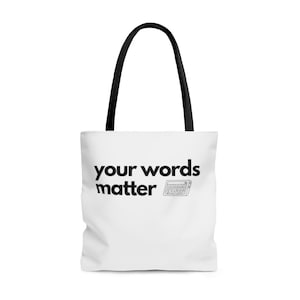 Your Words Matter OC Device Tote Bag - speciaal onderwijs, logopedie, aba, gedragsanalyse, leraar, psycholoog cadeau