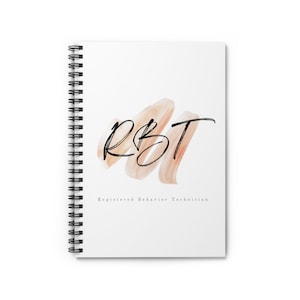 RBT Registered Behavior Technician Watercolor Design Spiral Notebook - Ruled Line