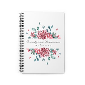 RBT Registered Behavior Technician Flower Frame Design Spiral Notebook - Ruled Line