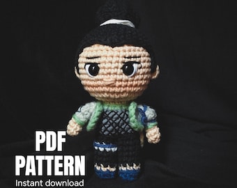 crochet doll amigurumi pattern, lasy , pdf pattern