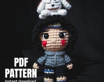 Patrón de amigurumi de muñeca de crochet para amantes de los perros, patrón en PDF