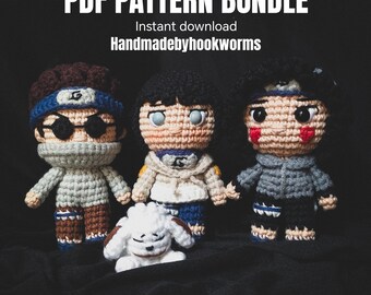 crochet doll amigurumi pattern, eight bundle, pdf pattern