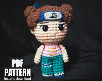 crochet doll amigurumi pattern, ten10, pdf pattern