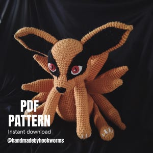 crochet doll Amigurumi pattern, cube-bee fox, pdf pattern