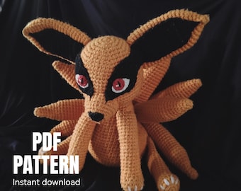crochet doll Amigurumi pattern, cube-bee fox, pdf pattern