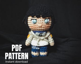 crochet doll amigurumi pattern, shy princess , pdf pattern