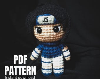 crochet doll amigurumi pattern, shadow, pdf pattern