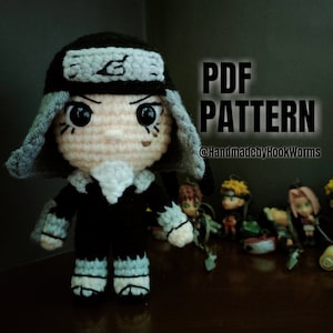 crochet doll amigurumi pattern, The third ninja, pdf pattern