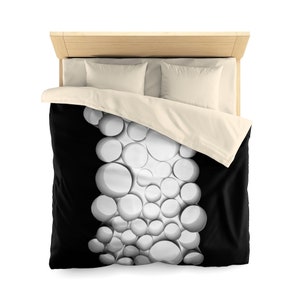 Microfiber Duvet Cover Black and White Birth of Light Design
