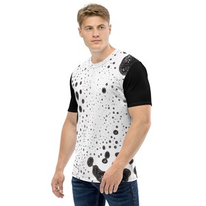 T-shirt à col d’équipage pour hommes All-Over Print Abstract Inverse Void Foam Design Pattern