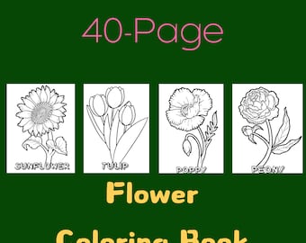 Flower Coloring Book for kids//Flower Coloring pages for adults// Flower Coloring Sheets for toddlers