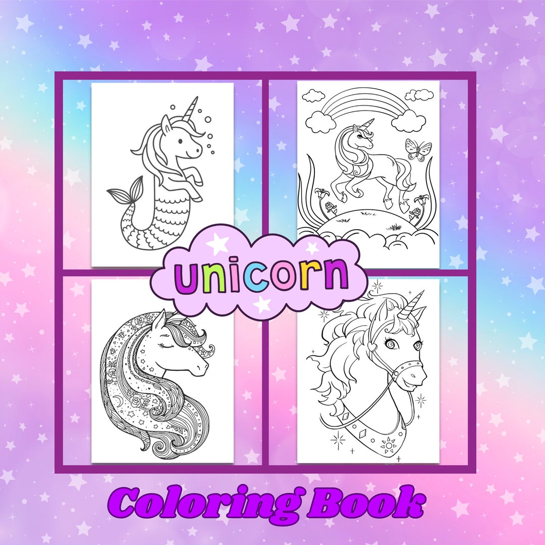 40-page Unicorn Coloring Book//40 Unicorn Coloring Pages//great for All ...