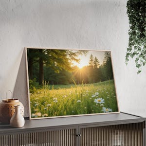 Atemberaubende gerahmte Natur Landschaft Poster Boho, Retro Wald Kunst für Wohnkultur, moderne Wandkunst, Poster Naturwald, Poster Kinderzimmer