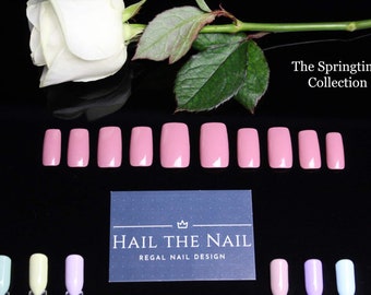 Extra wide Press on nails - The Spring Time Collection - various colours and shapes