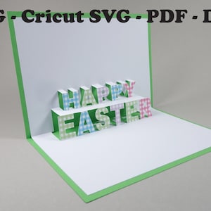SVG Feliz Pascua Pop Up Tarjeta Archivo de descarga instantánea