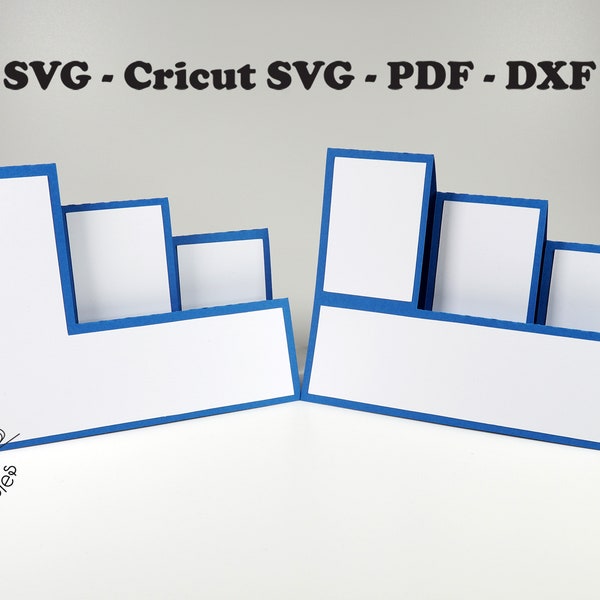 SVG Vertical Side Step Card with Envelope Cutting Files for Cricut and Silhouette Cameo