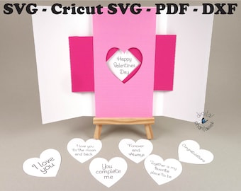 SVG Heart Shutter Card Instant Digital Download File