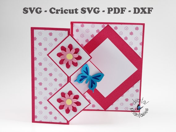 Fold Back Pop Up Card with Envelope SVG File for Silhouette and Cricut Cutting Machines - 3D Fun Fold Card that folds flat to send