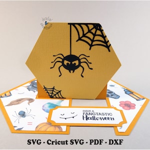 Halloween Spider et Web Impossible carte SVG coupe fichier de téléchargement instantané