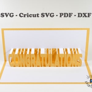 Congratulations Pop Up Slimline SVG Card Cutting File for Cricut and Silhouette Machines