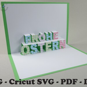 Archivo de descarga instantánea de tarjeta emergente SVG Frohe Ostern