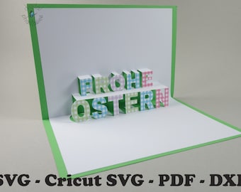 SVG Frohe Ostern Pop Up Card Instant Download File