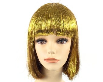 black tinsel wig