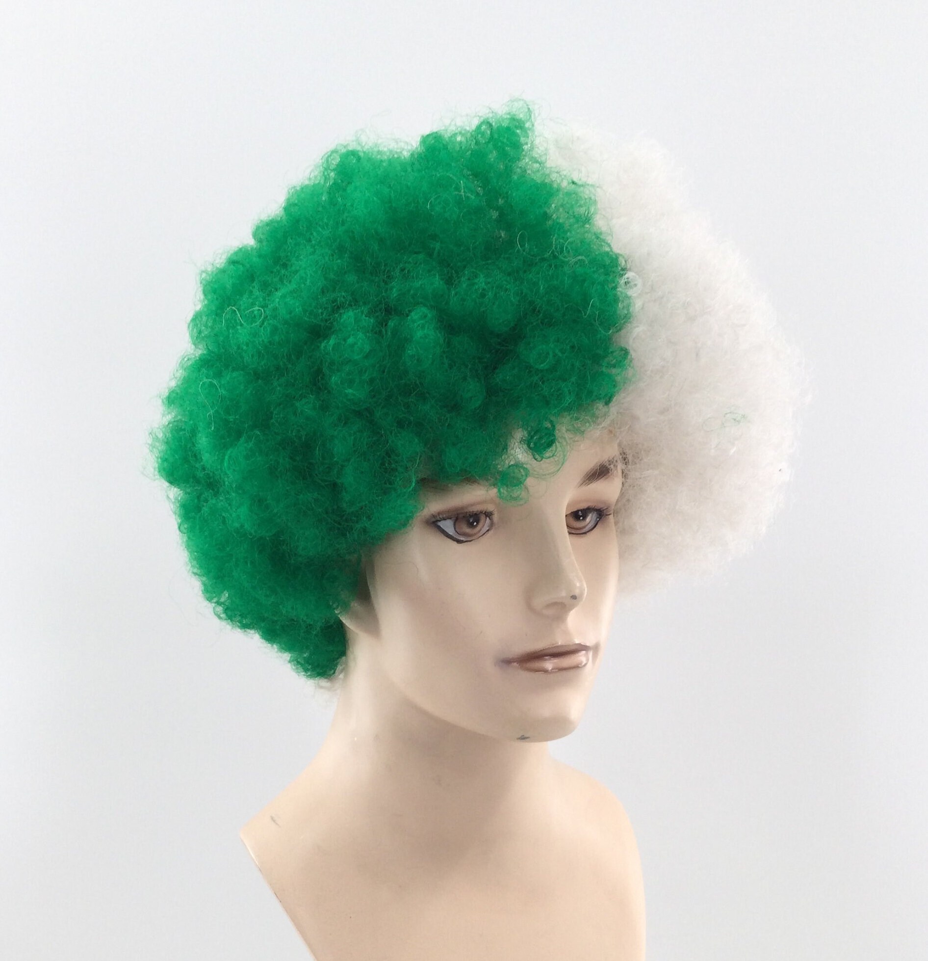Spirit Sports Fan Wigs Football/basketball Fan Afro Wig Green/white Etsy