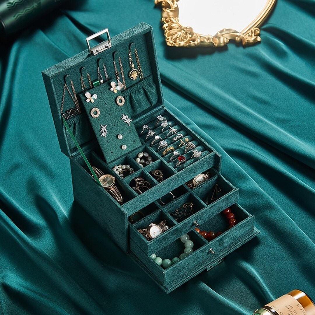 3 Layer Jewelry Box With Lock Jewelry Organizer for Women Etsy UK